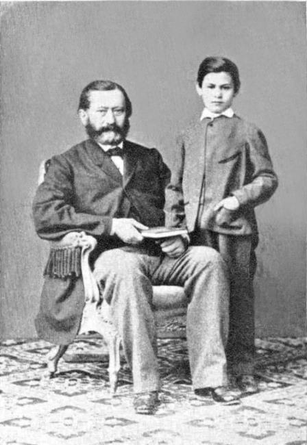 O pequeno Sigmund e seu pai, Jacob Freud