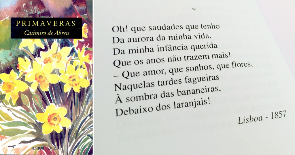 Trecho do poema "Meus oito anos", de Casimiro de Abreu.