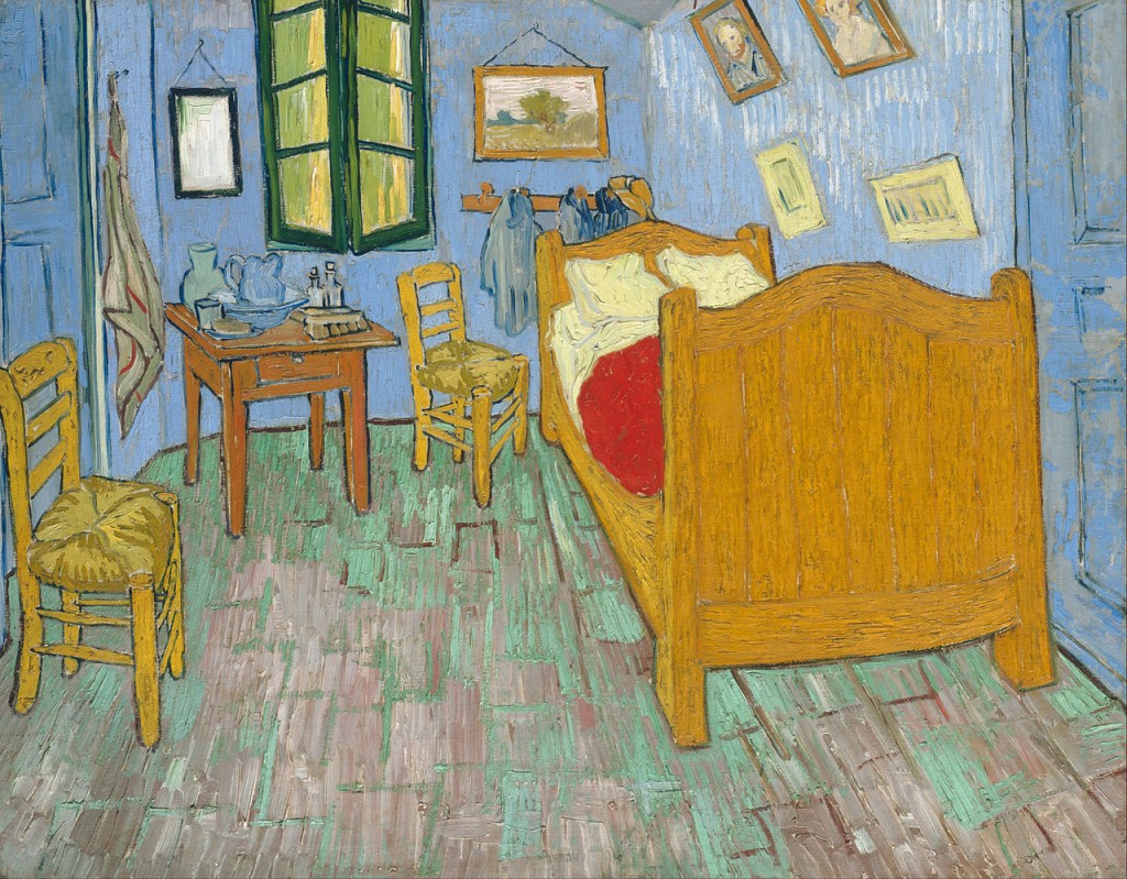 Van Gogh pintou três versões do seu quarto em Arles, esta é uma delas